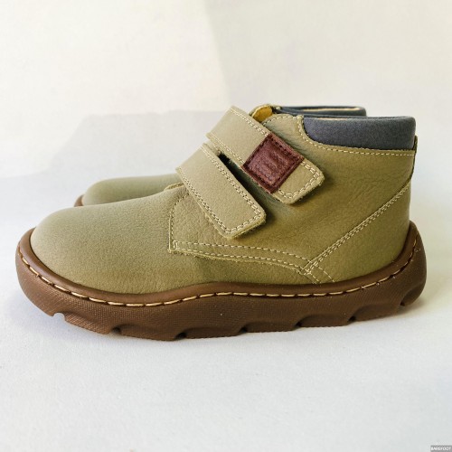 Andanines Botines Barefoot Niño Niña Doble Velcro Verde Oliva