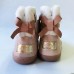 Botas Barefoot Chetto 1125517 Rosa Brillo con Pelo y Lazo