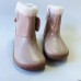 Botas Barefoot Chetto 1125517 Rosa Brillo con Pelo y Lazo