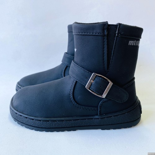 Mustang Free Alaska Negro | Botas Barefoot Niña con Hebilla