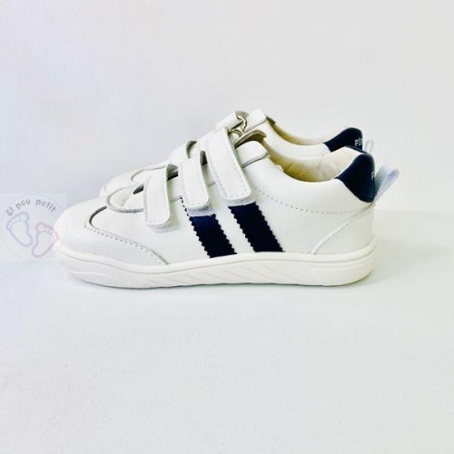 PiruFlex Zapatillas Deportivas respetuosas Blancos combinado con azul 