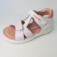 BIOMECANICS SANDALIAS NIÑA BLANCO ESTAMPADO ROSA
