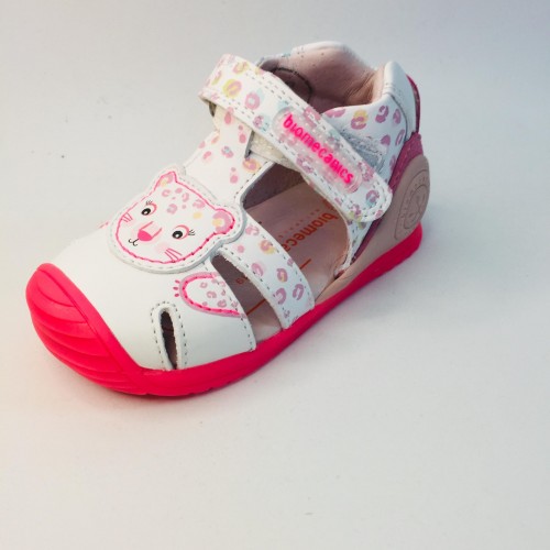 BIOMECANICS SANDALIAS NIÑA BLANCO TIGRA ROSA