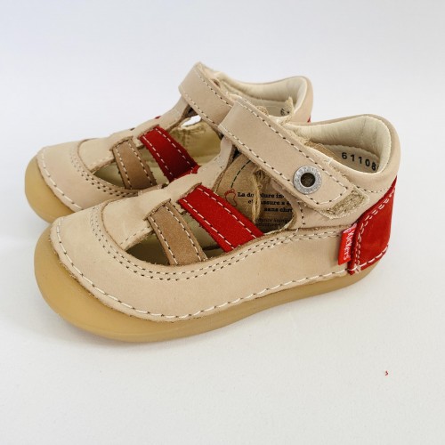 KICKERS SANDALIAS BEBE SUSHY BEIGE ROUGE