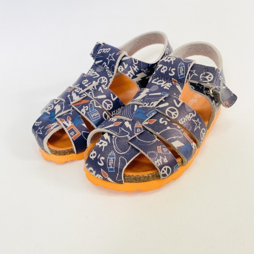 KICKERS SANDALIAS PARA NIÑO SUMMERTAN NARANJA-AZUL