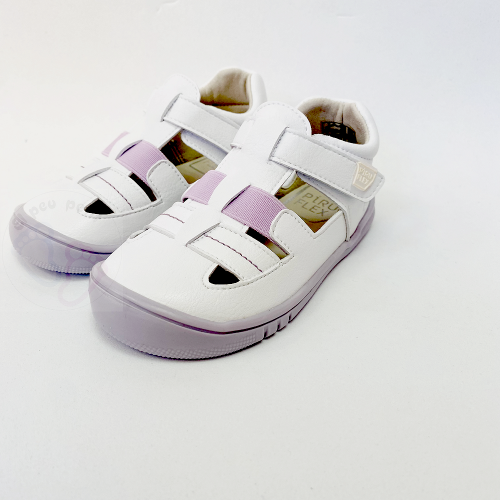 PiruFlex Sandalias respetuosas microfibra 2 velcros blanco-lila