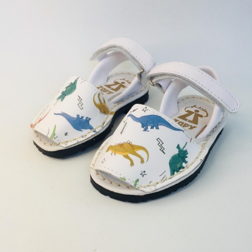 Zapy Menorquinas Sandalias dino blanca