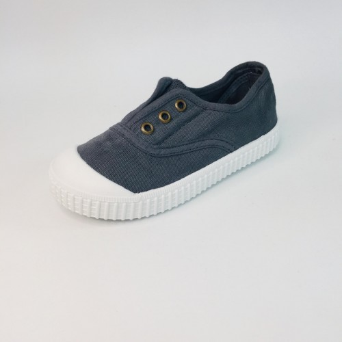 ZAPY ZAPATILLAS DE LONA GRIS CON GOMA